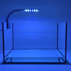 Clip-on led lamp - model: zwart- led: wit en blauw